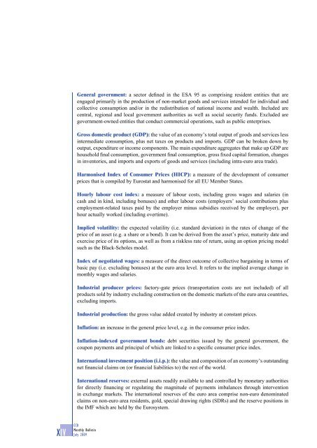 Monthly Bulletin July 2009 - Banque de France