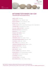 MITARBEITER/INNEN AM IGW - IGW Institut für integrative ...