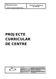 PROJECTE CURRICULAR DE CENTRE PCC - IES NarcÃ­s Monturiol