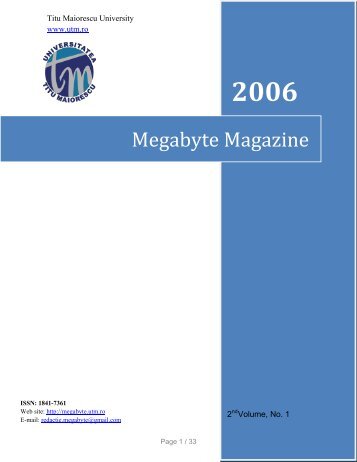 Megabyte Magazine - MegaByte - Universitatea Titu Maiorescu