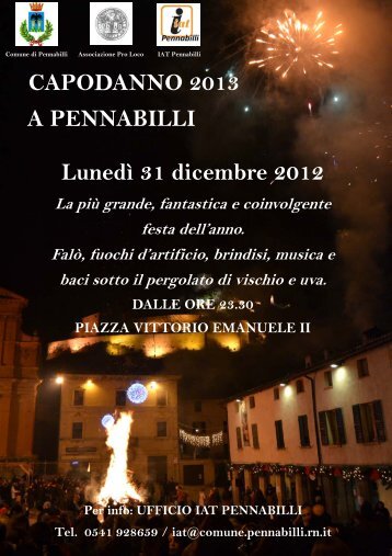 CAPODANNO 2013 A PENNABILLI Lunedì 31 dicembre 2012
