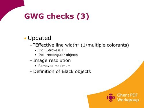 New GWG Specifications