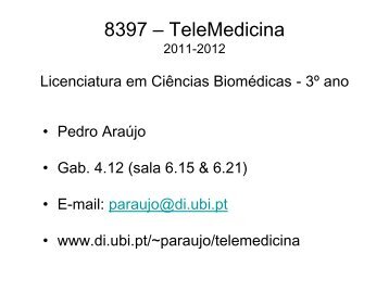 slides das aulas - Departamento de Informática - UBI