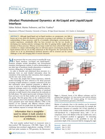 Ultrafast Photoinduced Dynamics at Air/Liquid and Liquid/Liquid ...