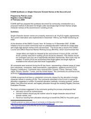 ICANN Synthesis on Single-Character Domain ... - GNSO - icann