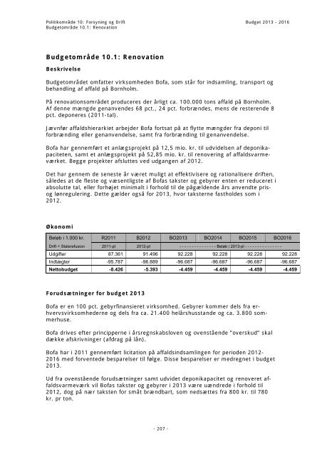 Budget 2013 - Bornholms Regionskommune