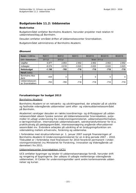 Budget 2013 - Bornholms Regionskommune