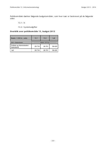 Budget 2013 - Bornholms Regionskommune