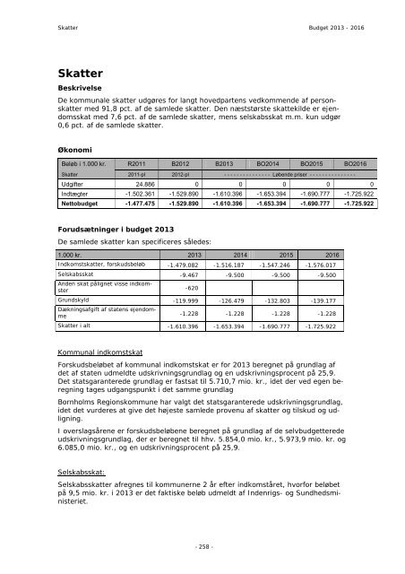 Budget 2013 - Bornholms Regionskommune