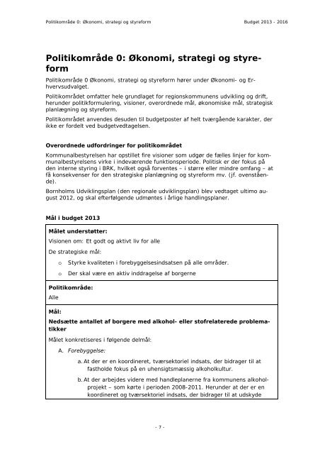 Budget 2013 - Bornholms Regionskommune