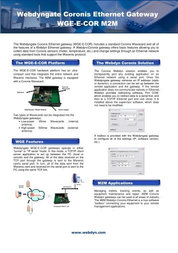 Webdyngate Coronis Ethernet Gateway WGE-E-COR M2M