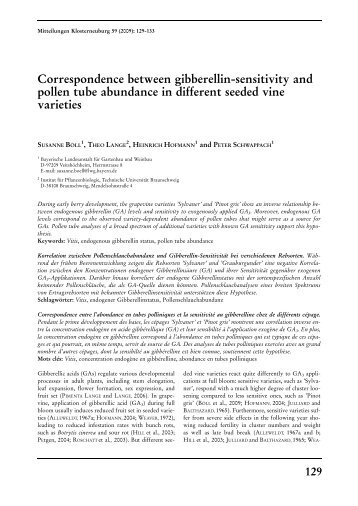 Correspondence between gibberellin-sensitivity and pollen tube ...