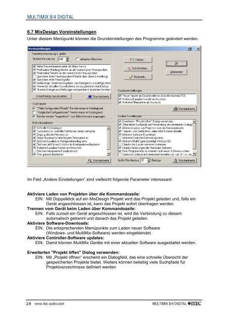 SOFTWARE ITEC MIXDESIGN - ITEC Tontechnik u ...