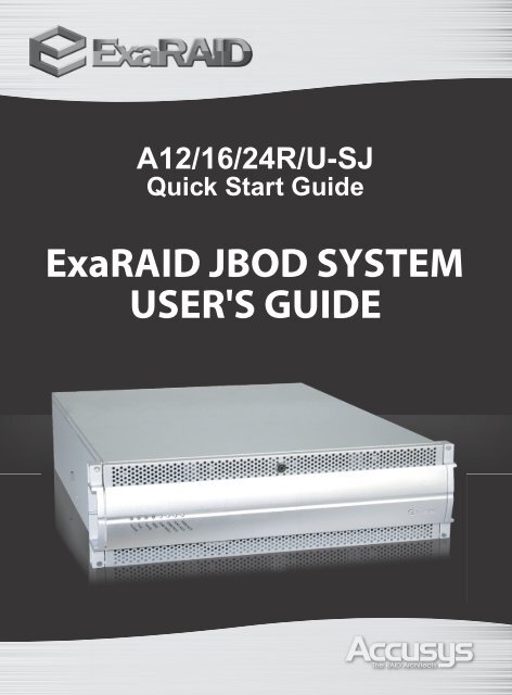 ExaRAID JBOD Quick Installation Guide - Accusys