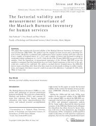 The factorial validity and measurement invariance of the Maslach ...