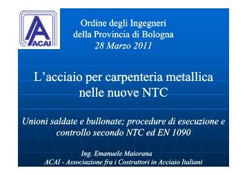 relazione - Ordine degli Ingegneri della Provincia di Bologna