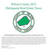 Wilson County 2012 Delinquent Real Estate Taxes - The Wilson Times