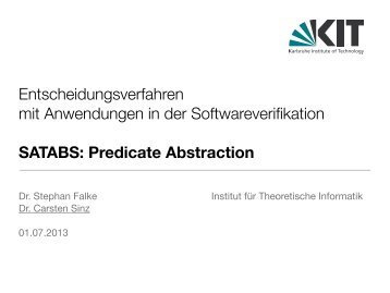 Predicate Abstraction - KIT