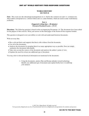 World history essay questions
