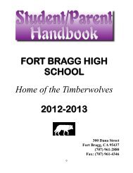 FORT BRAGG HIGH SCHOOL Home of the ... - Fort Bragg USD
