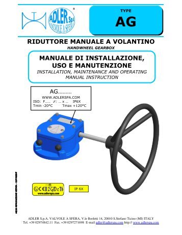 riduttore manuale a volantino manuale di installazione, uso ... - avintos