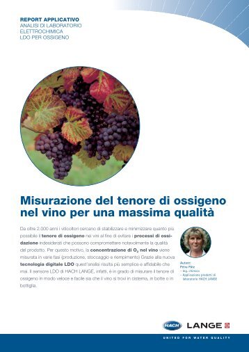 Misurazione del tenore di ossigeno nel vino per una ... - HACH LANGE