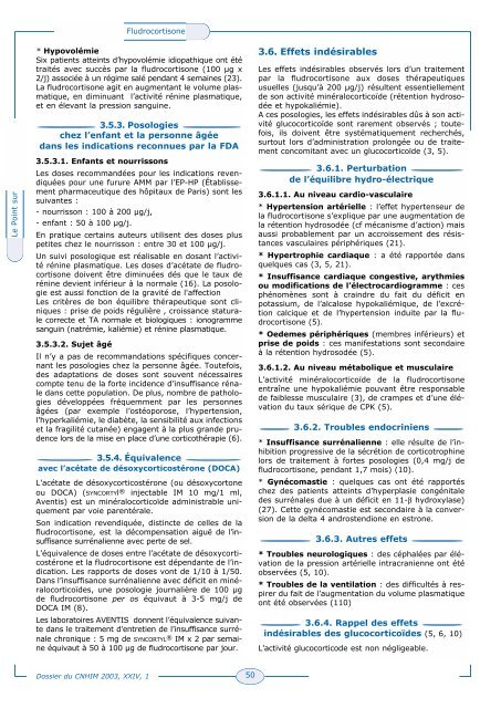 Traitements par la fludrocortisone - CNHIM