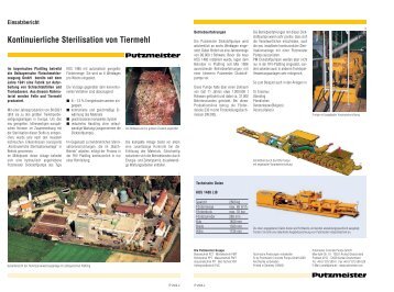 Kontinuierliche Sterilisation von Tiermehl - Putzmeister Solid Pumps