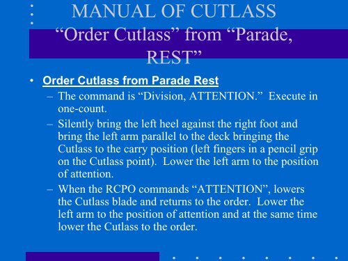 Manual of the Cutlass
