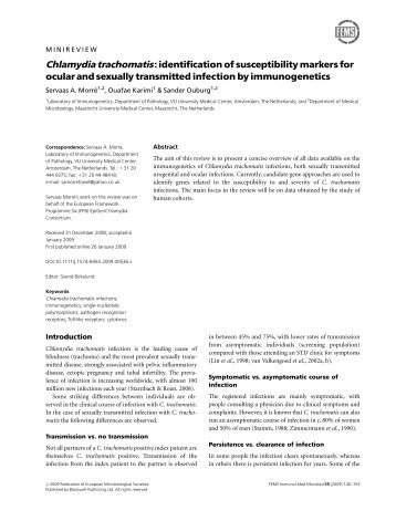 Chlamydia trachomatis: identification of ... - Immunogenetics