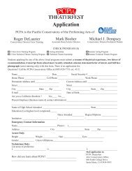 an application form - PCPA Theaterfest