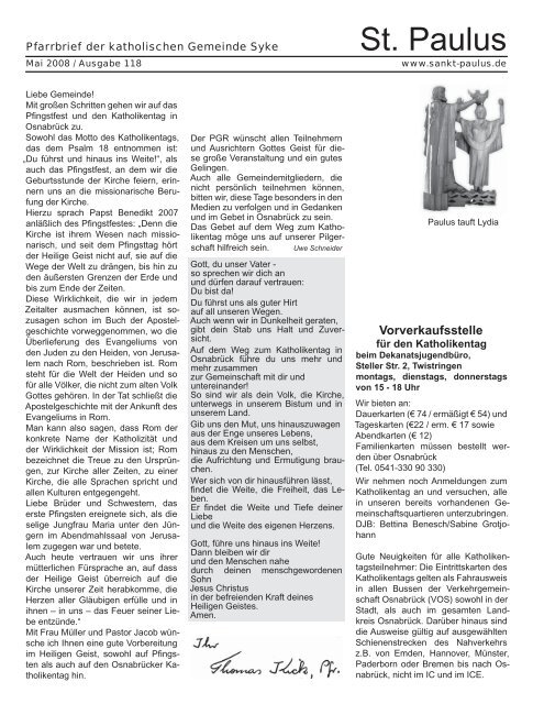 Pfarrbrief fÃ¼r Mai 2008 - Sankt-Paulus.de