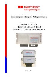 Bedienungsanleitung fÃ¼r Autogasanlagen ... - Autogas-Suisse