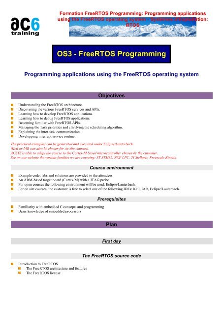 Formation SystÃ¨mes d'Exploitation: RTOS - FreeRTOS ... - ac6-training