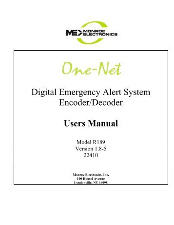 Digital Emergency Alert System Encoder/Decoder - Monroe ...