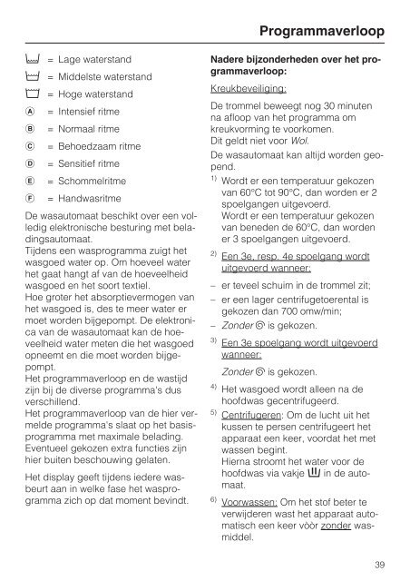 Programmaverloop Hoofdwas