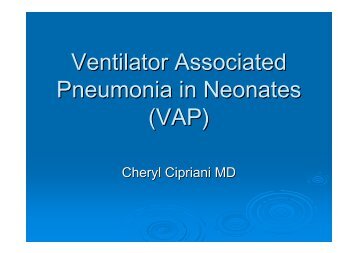 (VAP) in Neonates - Healthcare Professionals