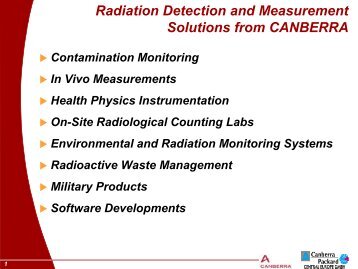 Radiation Detection and Measurement Solutions from CANBERRA