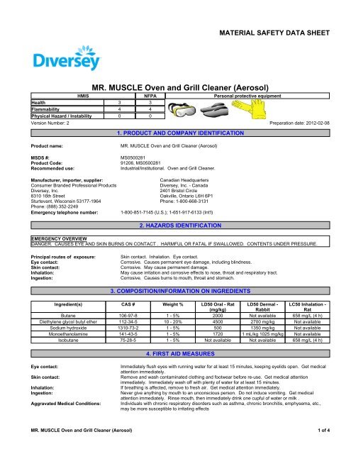 MR. MUSCLE Oven and Grill Cleaner (Aerosol) - E-Way.ca