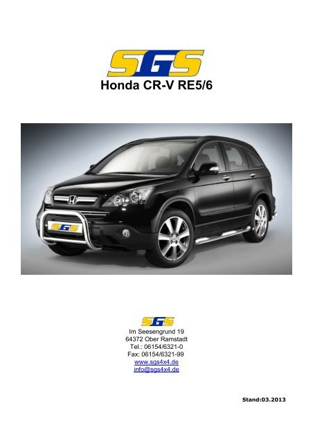 Honda CR-V RE5/6 - SGS