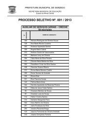 InscriÃ§Ãµes deferidas - Processo seletivo 01/2013 - Prefeitura ...