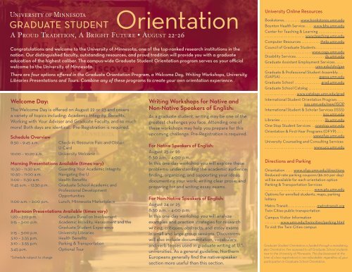 to view a PDF of the invitation for Graduate Student Orientation