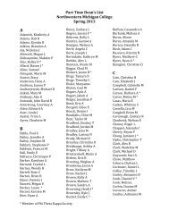 Part Time Dean's List Northwestern Michigan College Spring 2013
