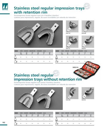 Stainless steel regular impression trays without ... - Janouch Dental