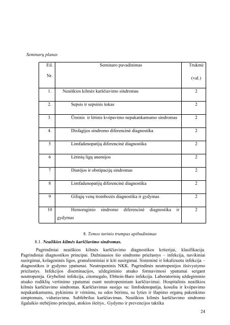 InfekcinÄs ligos - VU Medicinos fakultetas - Vilniaus universitetas