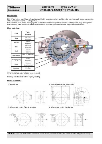 TBH Ball valve Type BLV-3P DN150(6â)-1200(47â) PN25-100
