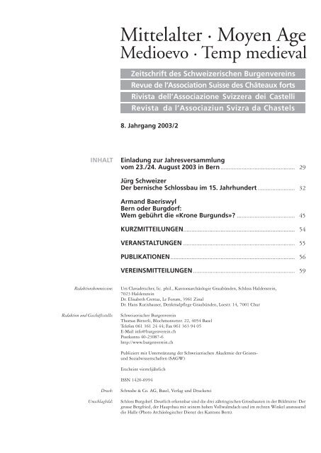 UG Mittelalter 03-2 - Schweizerischer Burgenverein