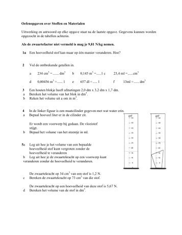 Oefenopgaven over Stoffen en Materialen Uitwerking en antwoord ...