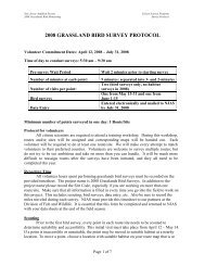 2008 grassland bird survey protocol - New Jersey Audubon Society