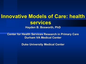 Innovative Models of Care - What is Health Services and Systems ...